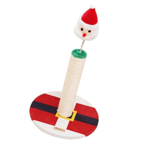 BESTonZON Weihnachtlicher Katzenkratzbaum mit Sisal Stabiler Kratzpfosten für Drinnen Platzsparender Katzenkletterer rutschfest Entspannend und Spielerisch Katzenweihnachtsgeschenk von BESTonZON