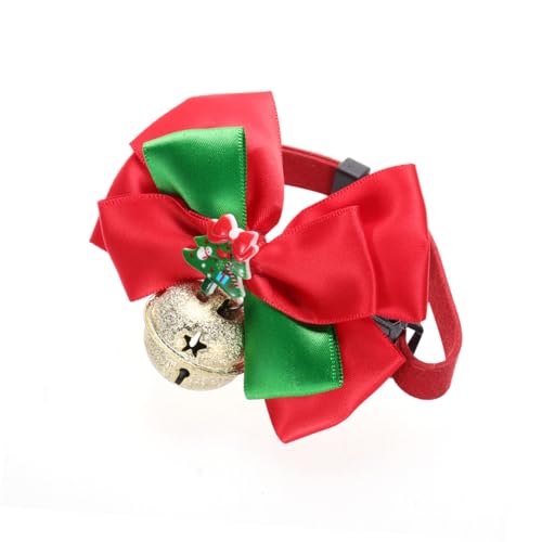 BESTonZON Weihnachtliches Haustierhalsband Mit Glocken Und Schleife Einstellbar Für Dekoratives Accessoire Für Festliche Jahreszeit Bequem Und Anzulegen von BESTonZON