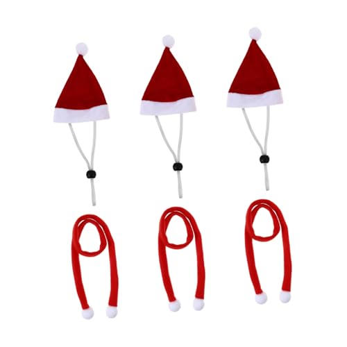 BESTonZON Weihnachtliches Haustierkostüm Set Teilig Mini Mütze und Schal aus Weichem Fleece Leicht und Strapazierfähig Festliche Dekoration für Kleine Haustiere Wie Katzen Mäuse Igel und von BESTonZON