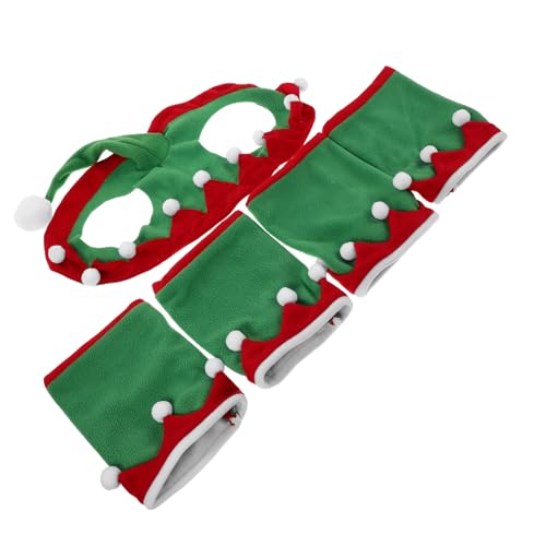 BESTonZON Weihnachts Pferde Kostüm Zubehör Atmungsaktive Beinwickel und Festlicher Hut Einfach Anzulegen für Weihnachtsparaden und Partydekoration Stilvolle Pferdeverkleidung von BESTonZON