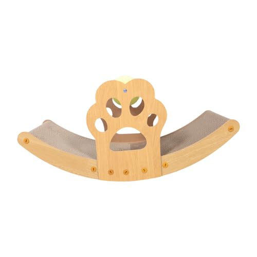 BESTonZON Wellpappe Katzenkratzbrett mit Krallenpflege Multifunktionales Haustier Boots Lounger Ganzjährig Nutzbares Kätzchen Spielbett mit Bunten Bällen Robustes Kratzbrett für Gesunde von BESTonZON