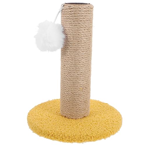 BESTonZON Widerstandsfähiger Kratzbaum mit Umwickelter Säule und Hängendem Spielball Wiederverwendbarer Bodenkratzbaum für Kleine Katzen zur Krallenpflege und Spielspaß von BESTonZON