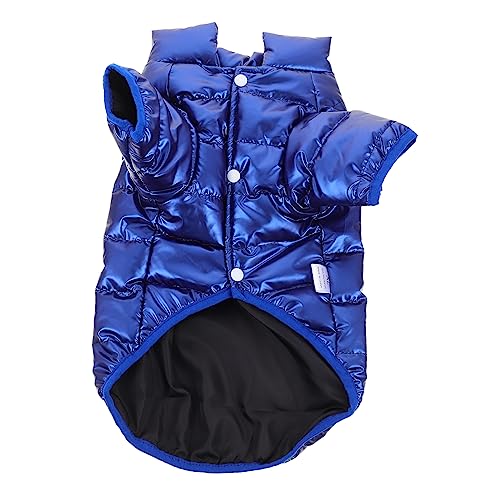 BESTonZON Wintermantel Hundemantel aus Hochwertigem Thermische Haustierweste für Kleine Hunde und Katzen Modisch und Bequem für Winter Weihnachtsfeier Blau von BESTonZON
