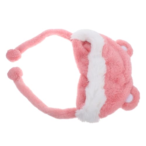 BESTonZON Wintermütze Für Hunde Haustier Hund Welpen Fleece Warm Hund Wintermütze Hundemützen Hundemütze Winter Hüte Für Hunde Warmes Hundebett Für Den Winter Rosa Plüsch von BESTonZON