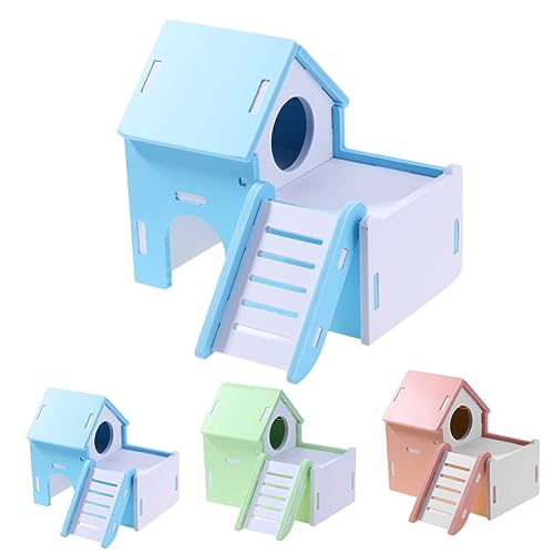 BESTonZON Zweistöckiges Hamsterhaus Mit Blaues Schlaf Und Versteckhaus Für Kleine Haustiere Lebensraum Für Hamster Und Kleintiere BESTonZON Zweistöckiges Hamsterhaus Mit Blaues Schlaf Und Versteckhaus Für Kleine Haustiere Lebensraum Für Hamster Und Kleintiere von BESTonZON