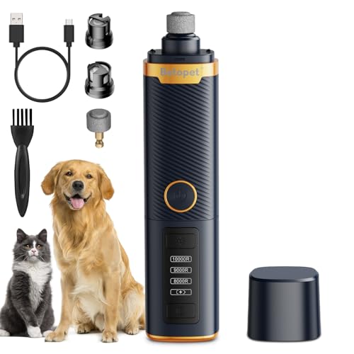 BETOPET Krallenschleifer für Hunde mit 2 LED-Leuchten – Leise, leistungsstarke elektrische Zehennagel-Trimmerfeile mit 3 Geschwindigkeiten für kleine, mittelgroße Hunde und Katzen BETOPET Krallenschleifer für Hunde mit 2 LED-Leuchten – Leise, leistungsstarke elektrische Zehennagel-Trimmerfeile mit 3 Geschwindigkeiten für kleine, mittelgroße Hunde und Katzen von BETOPET