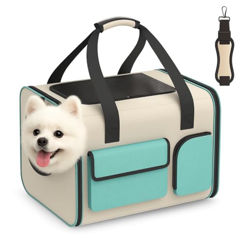Katzentrage Weich für Fluggesellschaften zugelassen: kleine Hundetragetasche Reisetasche - Haustierreisetasche für kleine Katzen und Hunde bis zu 6,8 kg - atmungsaktiv und bequem für Flugzeug Camping Katzentrage Weich für Fluggesellschaften zugelassen: kleine Hundetragetasche Reisetasche - Haustierreisetasche für kleine Katzen und Hunde bis zu 6,8 kg - atmungsaktiv und bequem für Flugzeug Camping von BETOPET
