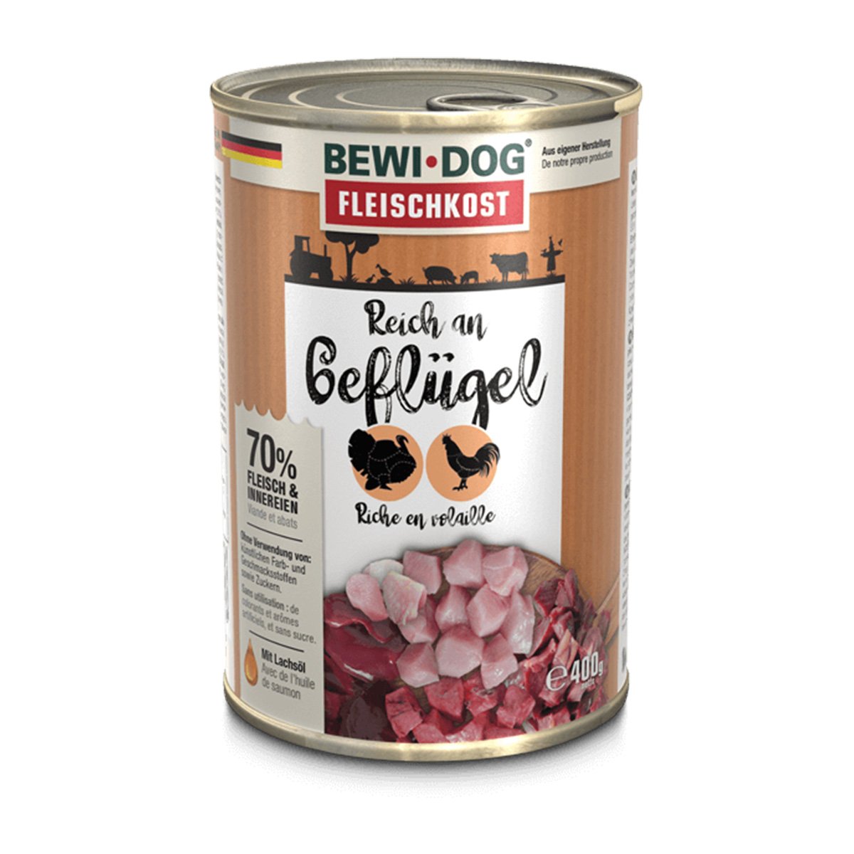 Bewi Dog Fleischkost Reich an Geflügel 6x400g von BEWI DOG