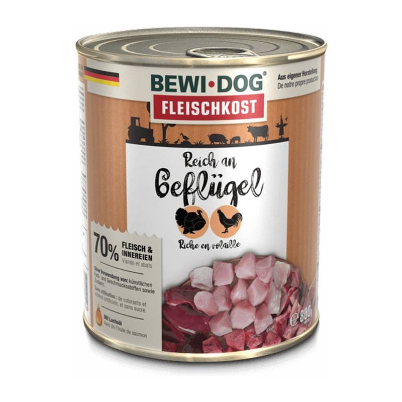 Bewi Dog Hunde-Fleischkost Reich an Geflügel 6x800g von BEWI DOG