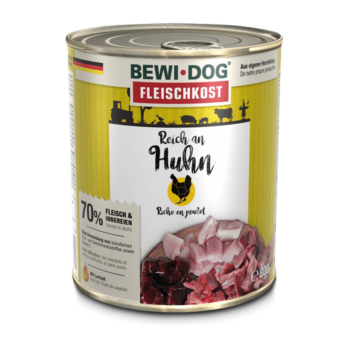 Bewi Dog Hunde-Fleischkost Reich an Huhn 6x800g von BEWI DOG