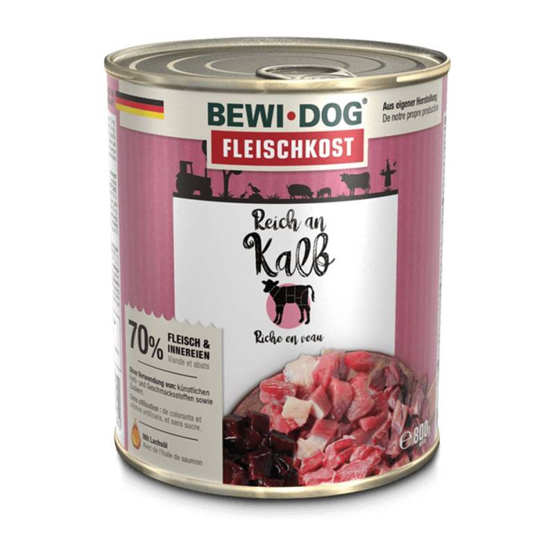Bewi Dog Hunde-Fleischkost Reich an Kalb 6x800g von BEWI DOG