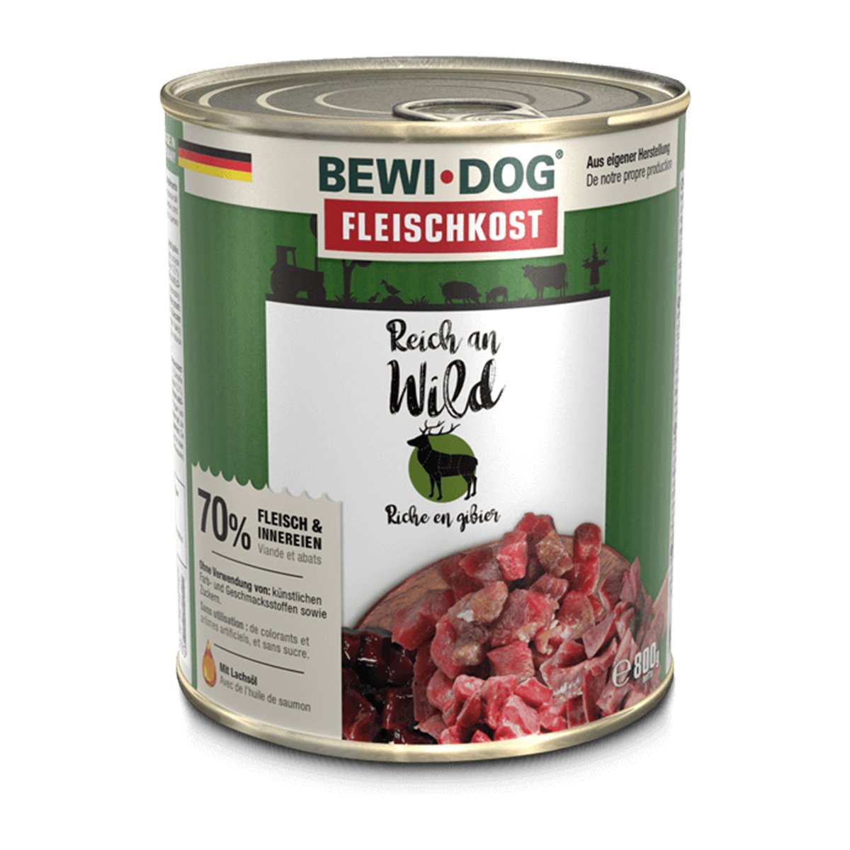 Bewi Dog Hunde-Fleischkost Reich an Wild 6x800g von BEWI DOG