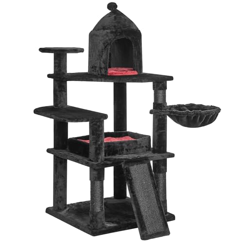 BEWISHOME Gothic-Katzenbaum mit Sargbett, Katzenturm für den Innenbereich, mit geräumiger Höhle, Sisal-Kratzrampe, gemütlicher Korb, schwarzes Haustierhaus, Halloween, Haustiermöbel, Aktivitätszentrum BEWISHOME Gothic-Katzenbaum mit Sargbett, Katzenturm für den Innenbereich, mit geräumiger Höhle, Sisal-Kratzrampe, gemütlicher Korb, schwarzes Haustierhaus, Halloween, Haustiermöbel, Aktivitätszentrum von BEWISHOME