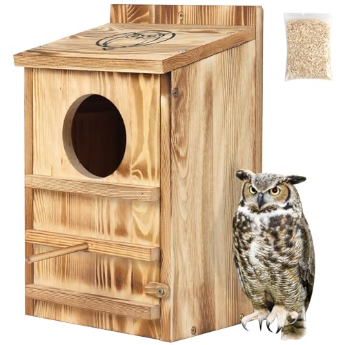 BFAZKXY Eulenhäuser für den Außenbereich, Scheune, Kreischen & Barred Owl Nistkästen für draußen, Vogelhäuser für draußen, 37,8 x 22,9 x 19,1 cm BFAZKXY Eulenhäuser für den Außenbereich, Scheune, Kreischen & Barred Owl Nistkästen für draußen, Vogelhäuser für draußen, 37,8 x 22,9 x 19,1 cm von BFAZKXY