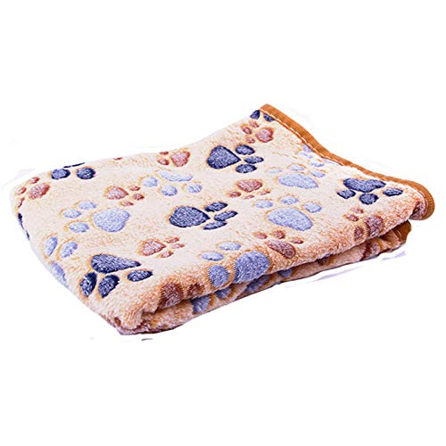 BFNDSSEOU Hunde Matratze Hunde Training Matratze Dog Cat Blankets Floral Paw Print 40x60 cm Plush Multicolor Pack of 6(Coffee) von BFNDSSEOU
