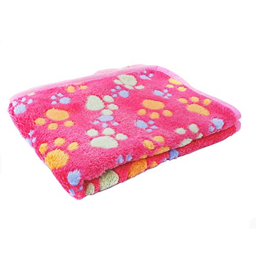 BFNDSSEOU Hunde Matratze Hunde Training Matratze Dog Cat Blankets Floral Paw Print 40x60 cm Plush Multicolor Pack of 6(Pink) von BFNDSSEOU