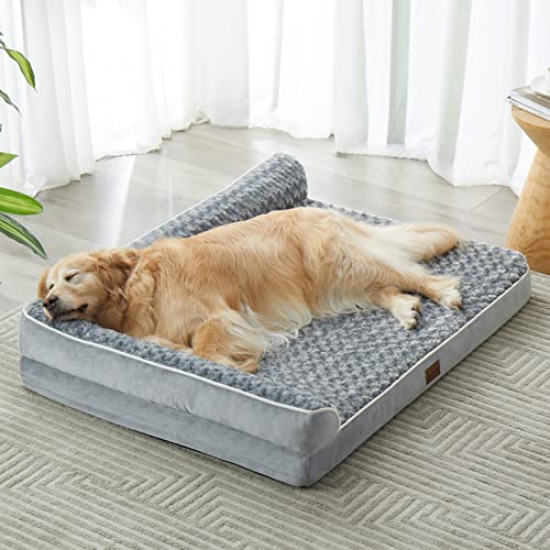 BFPETHOME Bequemes Hundebett für große Hunde, wasserdicht, orthopädisches Hundebett, Eierschaum-Hundebetten, Sofa, Hundebett mit abnehmbarem, Haustierbett für große Hunde, 91.4x68.6 cm von BFPETHOME