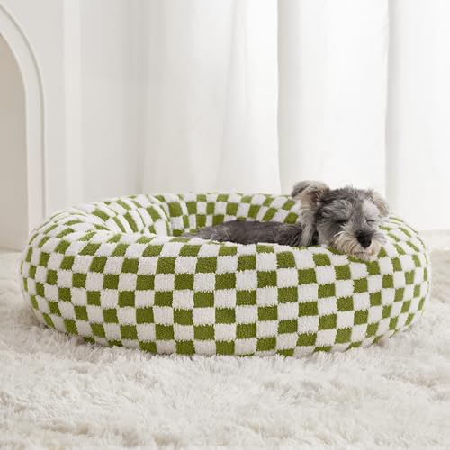 BFPETHOME Donut-Hundebett für kleine Hunde, niedliches kleines Hundebett für Welpen und Kätzchen, rundes beruhigendes Haustierbett mit rutschfester Unterseite, maschinenwaschbar, 50,8 cm, Grün BFPETHOME Donut-Hundebett für kleine Hunde, niedliches kleines Hundebett für Welpen und Kätzchen, rundes beruhigendes Haustierbett mit rutschfester Unterseite, maschinenwaschbar, 50,8 cm, Grün von BFPETHOME