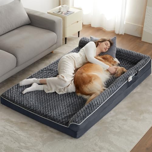 BFPETHOME Orthopädische Hundebetten für extra große Hunde, wasserdichtes Sofa, XXL-Haustierbett mit Seiten, rutschfester Unterseite und Eierkisten-Schaumstoff, großes Hunde-Couch-Bett mit waschbarem BFPETHOME Orthopädische Hundebetten für extra große Hunde, wasserdichtes Sofa, XXL-Haustierbett mit Seiten, rutschfester Unterseite und Eierkisten-Schaumstoff, großes Hunde-Couch-Bett mit waschbarem von BFPETHOME