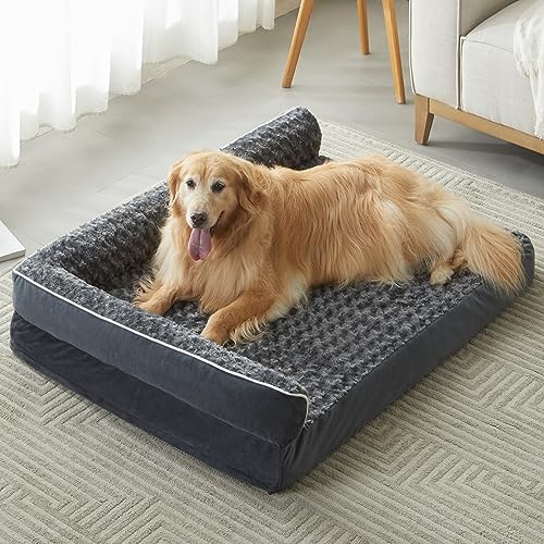 BFPETHOME Hundebetten für große Hunde, orthopädisch, wasserdichtes Sofa, mit abnehmbarem, waschbarem Bezug, großes Haustierbett mit wasserdichtem Futter, rutschfester Unterseite von BFPETHOME