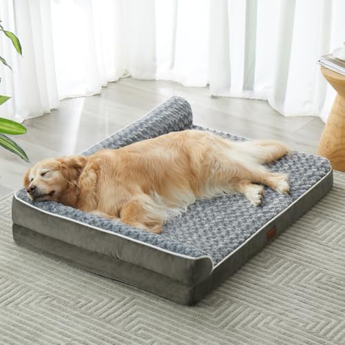 BFPETHOME Orthopädische Hundebetten für große Hunde, wasserdichtes Sofa, Hundebett mit abnehmbarem, waschbarem Bezug, großes Hundebett mit wasserdichtem Futter und Rutschfester Unterseite, von BFPETHOME