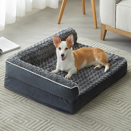 BFPETHOME Orthopädische Hundebetten für mittelgroße Hunde – Wasserdichtes Sofa Hundebett mit abnehmbarem waschbarem Bezug, mittelgroßes Hundebett mit wasserdichtem Futter und rutschfester Unterseite, von BFPETHOME