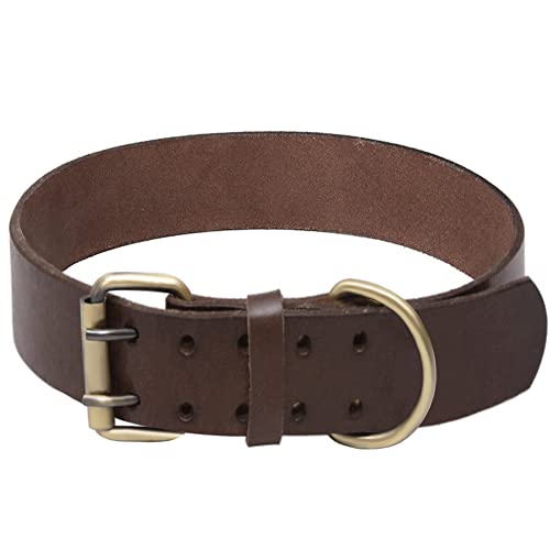Leder Hundehalsband Superweiches Echtes Echtes Leder für Kleine, Mittel Große und Extragroße Hundehalsbänder von BFRLBFQ