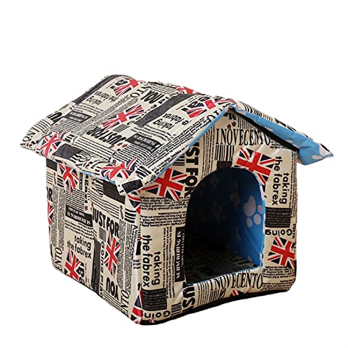 BFUABD Katzenhaus Outdoor Winterfest, Katzenhöhle für Katzen Pet House Wasserdichtes Wetterfestes Katzenhaus Faltbares Tierheim für Haustiere Katzenhaus (Color : D1, Size : 43 * 40 * 42) von BFUABD