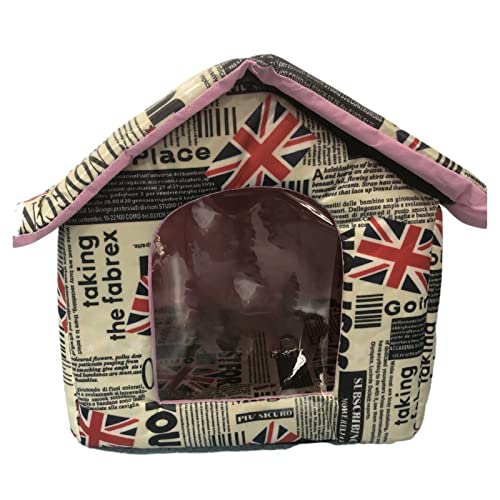 BFUABD Katzenhaus Outdoor Winterfest, Katzenhöhle für Katzen Pet House Wasserdichtes Wetterfestes Katzenhaus Faltbares Tierheim für Haustiere Katzenhaus (Color : D2, Size : 38 * 35 * 38) von BFUABD