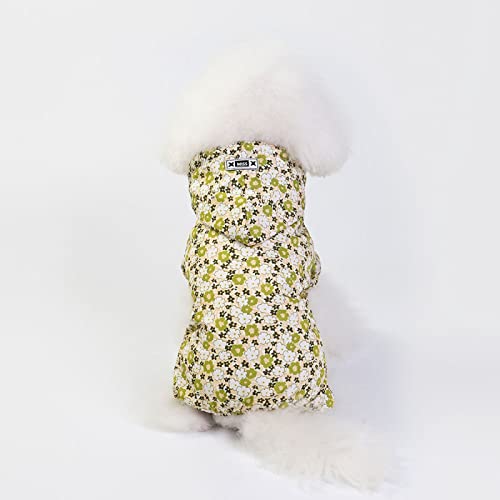 Cat Puppy Winter Warmer Mantel Hundekleidung Frühjahrs- und Sommerkleidung Hunderegenmantel Pommerscher Kleiner Hund vierbeiniger Regenmantel, gelb, L von BGFA