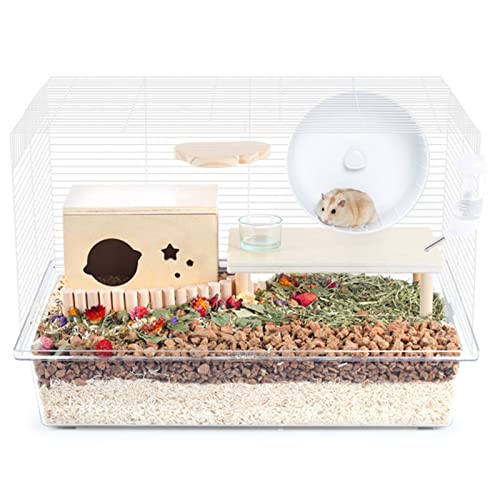 Acryl-Reptilien-Zuchtbox, Gehäuse, transparente Reptilien-Zuchtbox, Terrarium, Käfigtank für Hamster, Goldbären, Rutin-Hühner und andere Säugetiere (Golden 50 x 34 x 33 cm) von BGFYUSF