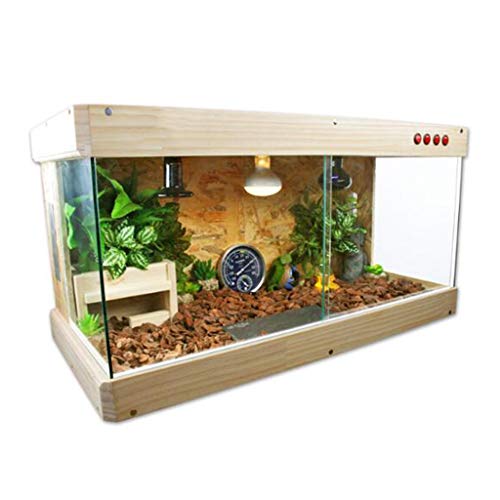 Isolierte Futter-Vivarium-Box, geräumiger Reproduktionstank, tragbare Transportbox, Tierhandlung, Heimbox, Katzen- und Hundehaus (braun, 63 x 41,5 x 43 cm) von BGFYUSF