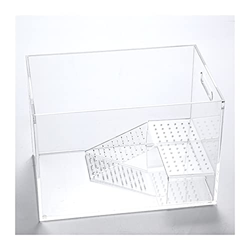 Terrarium-Box zur Fütterung von Reptilien, Schildkröten-Eidechsen-Schildkrötenbecken, Schildkrötenbecken mit Balkon, hochtransparentes Aquarium für den Schreibtisch zu Hause, Plexiglas, Tierlebensrau von BGFYUSF