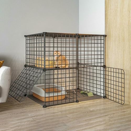Katzenkäfige Im Innenraum Großer, Zusammenklappbarer Katzenkäfig, Haustierkäfige Für Kleine Tiere, Metallkäfigkäfig, Freiraumkäfig Für Innenbalkon, 79 * 39 * 73cm-B-B-B von BGVYFXEZ