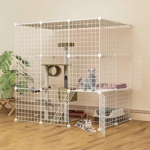 Tragbarer Meerschweinchen -Käfig, Katzenkäfig Extra Groß, Zusammenklappbare Katzenkäfig, Haustierkäfige Für Kleine Tiere, Ideal Für Kätzchen Und Welpen, 111 * 75 * 109 cm von BGVYFXEZ