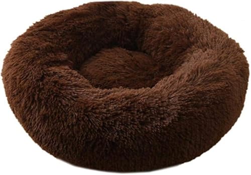 Bed Coffee Cat Bed Round Long Plush Super Soft Bed Winter Warm Sleeping Bag for Dogs Puppy Nest Cat Mat 1Pcs L 70Cm (S 50cm) von BHFDUBUAAAXXXXUF