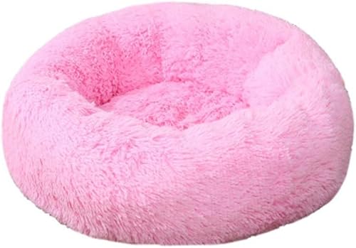 Bed Pink Katzenbett, rund, lang, Plüsch, superweich, Winter, warmer Schlafsack für Hunde, Welpennest, Katzenmatte, 1 Stück, L 70 cm (XS 40 cm) von BHFDUBUAAAXXXXUF