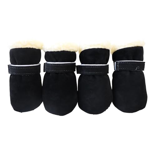 BHFYOB 4 dicke, warme Winterschuhe für Hunde, lässige Wanderschuhe für kleine Hunde, Welpen, Outdoor-Hundeschuhe BHFYOB 4 dicke, warme Winterschuhe für Hunde, lässige Wanderschuhe für kleine Hunde, Welpen, Outdoor-Hundeschuhe von BHFYOB