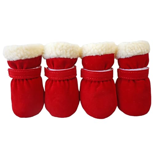 BHFYOB 4 dicke, warme Winterschuhe für Hunde, lässige Wanderschuhe für kleine Hunde, Welpen, Outdoor-Hundeschuhe BHFYOB 4 dicke, warme Winterschuhe für Hunde, lässige Wanderschuhe für kleine Hunde, Welpen, Outdoor-Hundeschuhe von BHFYOB