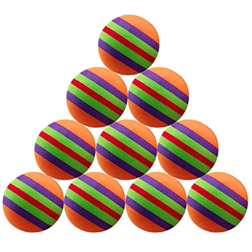 BHFYOB Bunte Regenbogenbälle für Haustiere, Welpen, Hunde, EVA-Schaum-Bälle, Werfen, interaktive Bälle, Training, Spielen, Kaubälle, 10 Stück BHFYOB Bunte Regenbogenbälle für Haustiere, Welpen, Hunde, EVA-Schaum-Bälle, Werfen, interaktive Bälle, Training, Spielen, Kaubälle, 10 Stück von BHFYOB