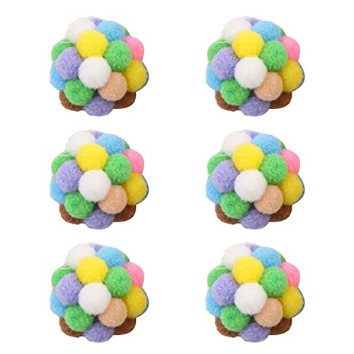 BHFYOB Haustier-Katzenspielzeug, bunt, handgefertigt, Hüpfbälle, Kätzchenspielzeug, Plüschglockenbälle, Quietschbälle, Katzenspielzeug, interaktives Haustierwerkzeug BHFYOB Haustier-Katzenspielzeug, bunt, handgefertigt, Hüpfbälle, Kätzchenspielzeug, Plüschglockenbälle, Quietschbälle, Katzenspielzeug, interaktives Haustierwerkzeug von BHFYOB