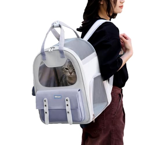 BHFYOB Haustier-Tragerucksack, leicht, für Katze, Hund, tragbar, Kleintierkäfig, Camping, Wandern, Netztasche, Katzen-Reisetasche BHFYOB Haustier-Tragerucksack, leicht, für Katze, Hund, tragbar, Kleintierkäfig, Camping, Wandern, Netztasche, Katzen-Reisetasche von BHFYOB