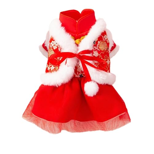 BHFYOB Hunde-Outfit für chinesisches Neujahr, pelziges Futter, festlicher Katzen-Schneeanzug, chinesisches Neujahrs-Outfit, Winterbekleidung BHFYOB Hunde-Outfit für chinesisches Neujahr, pelziges Futter, festlicher Katzen-Schneeanzug, chinesisches Neujahrs-Outfit, Winterbekleidung von BHFYOB