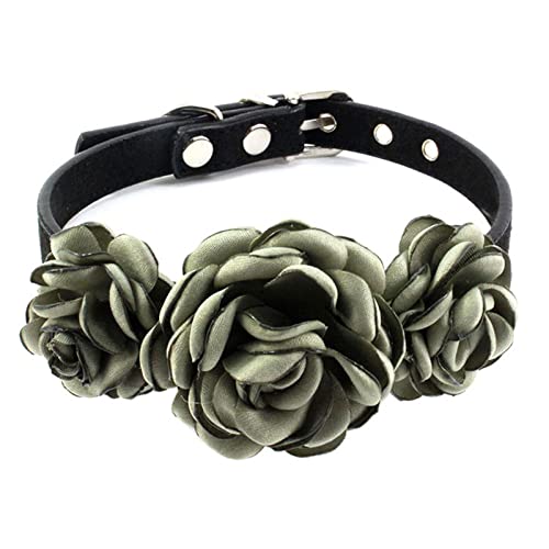 BHFYOB Hundehalsband für Hündinnen mit Blumenmuster, Rosen-Dekorationen, Halsbänder, nicht verstellbar BHFYOB Hundehalsband für Hündinnen mit Blumenmuster, Rosen-Dekorationen, Halsbänder, nicht verstellbar von BHFYOB