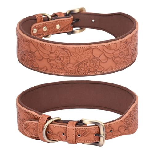 BHFYOB Verstellbares Hundehalsband, modisches breites Halsband, Leder, Halsbänder für große Hunde, italienische Windhunde, Haustierzubehör BHFYOB Verstellbares Hundehalsband, modisches breites Halsband, Leder, Halsbänder für große Hunde, italienische Windhunde, Haustierzubehör von BHFYOB