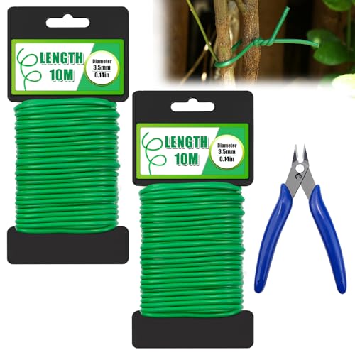 BHHTBB Pflanzendraht Blumendraht Bindedraht Grün 3,5mm x 20M Pflanzenbinder Gummiert Gartendraht Ummantelt Pflanzen Draht für Low Stress Training, Gartenarbeit Kletterpflanzen, Weinreben BHHTBB Pflanzendraht Blumendraht Bindedraht Grün 3,5mm x 20M Pflanzenbinder Gummiert Gartendraht Ummantelt Pflanzen Draht für Low Stress Training, Gartenarbeit Kletterpflanzen, Weinreben von BHHTBB