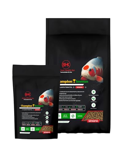 BHK - Champion Immun 5kg 4,5mm Sinkfutter Koi Futter Immunsystem – Für Starke Abwehrkräfte – Premium Koifutter – Made in Germany von BHK
