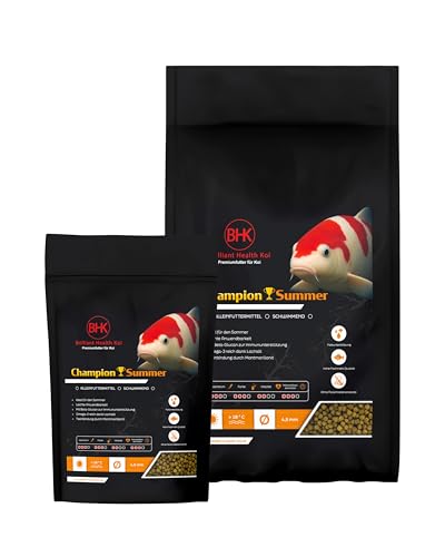 BHK – Koi Futter Champion Summer 5kg – Schwimmende 4,5mm Pellets – Sommerfutter ab 18 °C – Für Wachstum, Farbentwicklung & Vitalität BHK – Koi Futter Champion Summer 5kg – Schwimmende 4,5mm Pellets – Sommerfutter ab 18 °C – Für Wachstum, Farbentwicklung & Vitalität von BHK