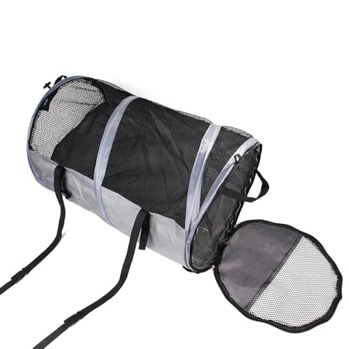 Tragbares Camping-Faltzelt, wasserdicht, geeignet für 25 kg große Hundezelte, Käfig für drinnen und draußen, atmungsaktive, transparente Netzwand (grau, Größe L – 123 x 58 x 58 cm) von BHVLXGEQ