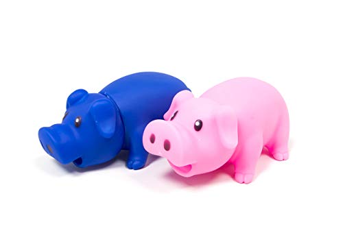 BIANCHERIAWEB 2-teiliges Spielzeug-Set für Haustiere, Modell Piggy Friends, Rosa und Blau von BIANCHERIAWEB